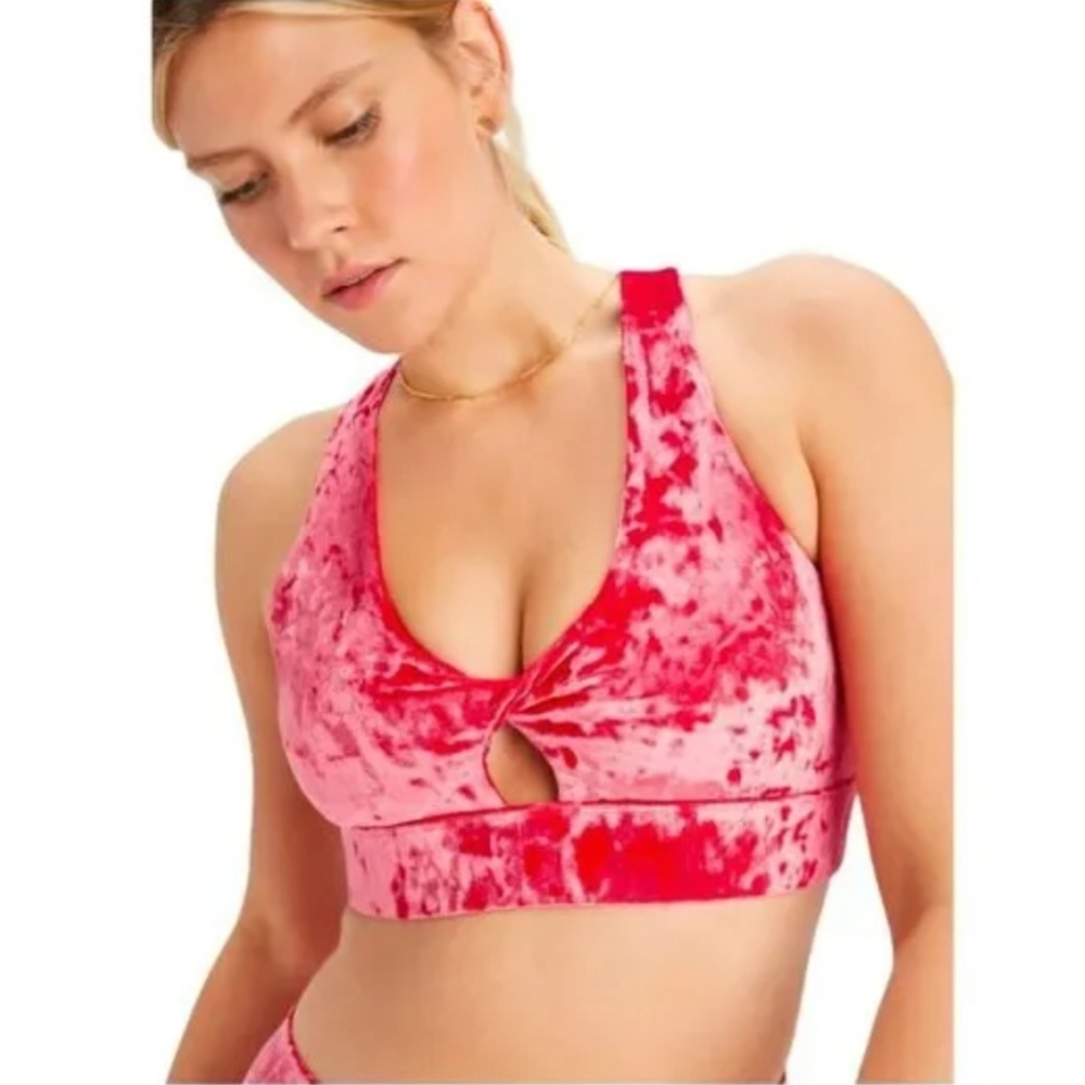 Fabletics Crushed Velour Crossback Bra
